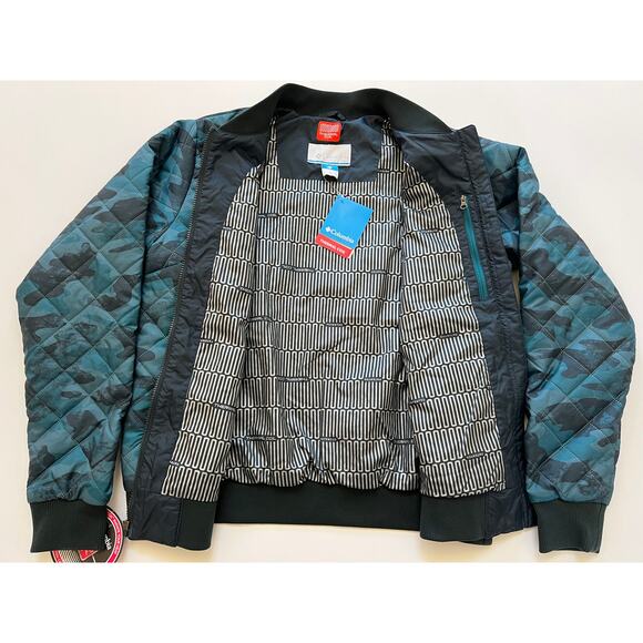 Columbia Hawlings Hill Bomber Jacket Thermal Coil-Blue Black Camo Size XL $160 - Picture 6 of 10